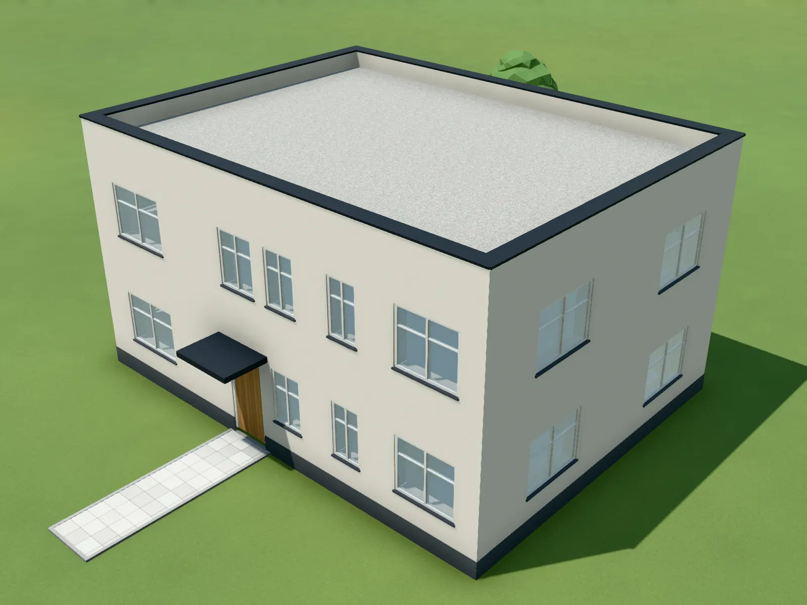 Browser model of an existing house with its old façade and no modules